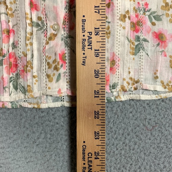 The Great. Valley Top Womens Small Pink Sweet Pea Floral Ruffle Cottagecore $325 - Picture 10 of 11